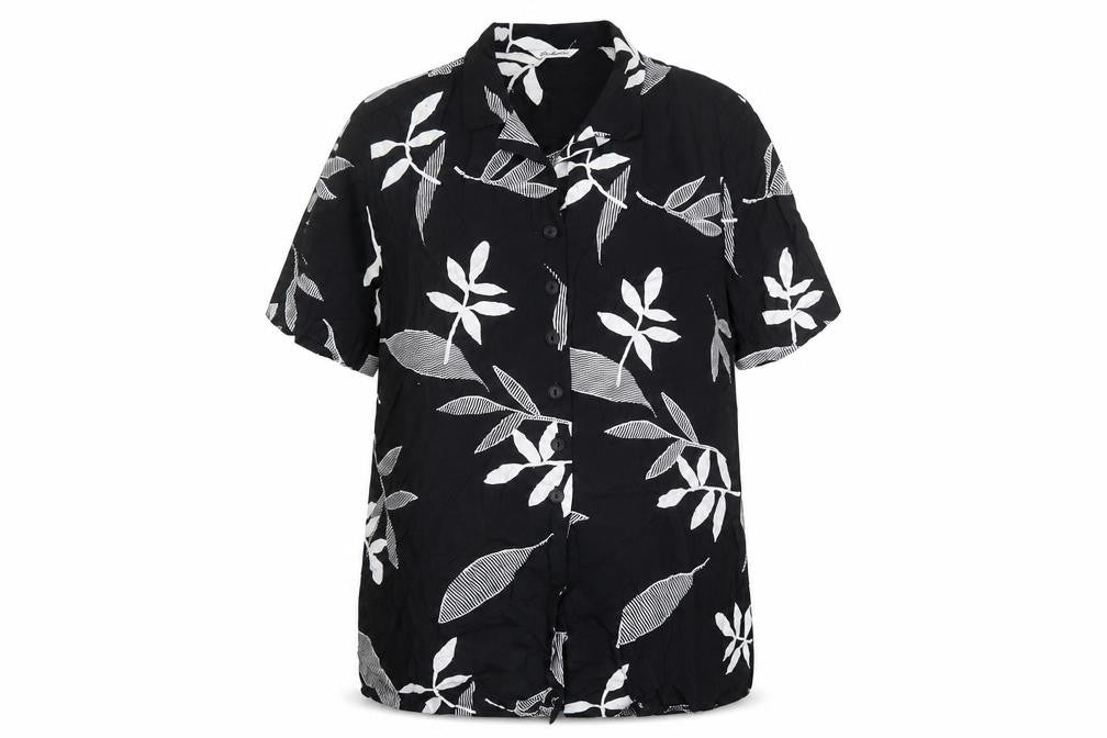 Womens UK Size 14 Berkertex Black Basic Button-Up