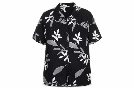 Womens UK Size 14 Berkertex Black Basic Button-Up