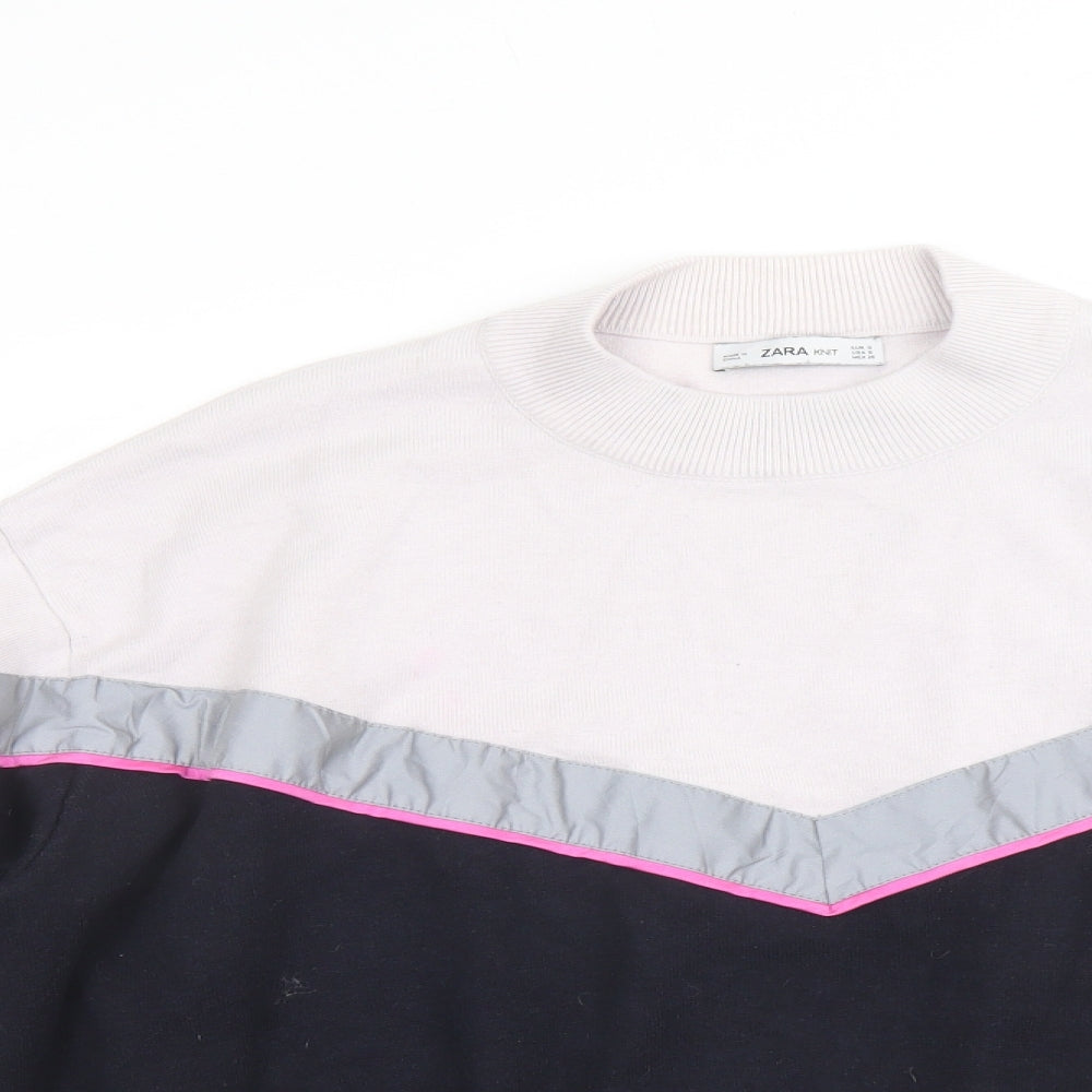 Womens UK Size S Zara Blue Pullover Jumper