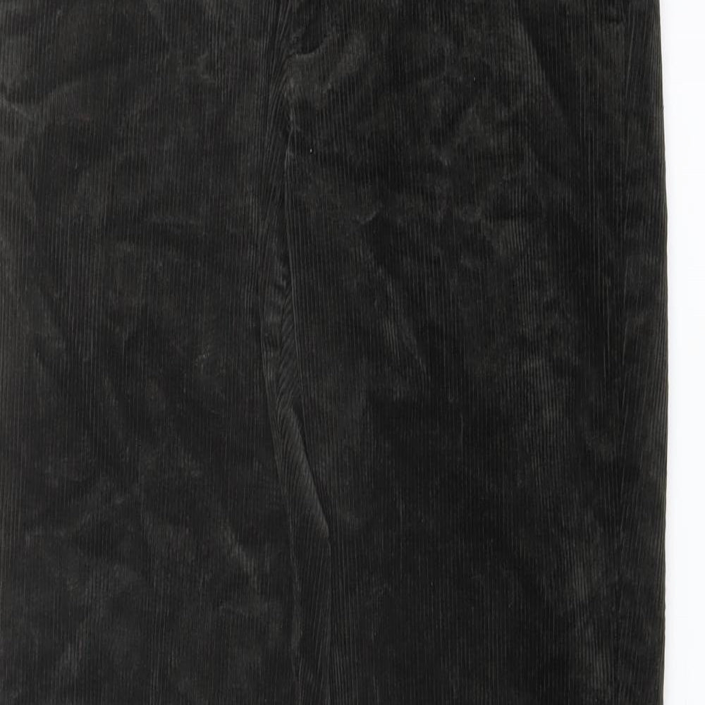 Marks and Spencer Mens Green Cotton Trousers Size 30 in L28 in Regular Button