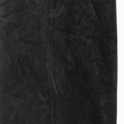 Marks and Spencer Mens Green Cotton Trousers Size 30 in L28 in Regular Button