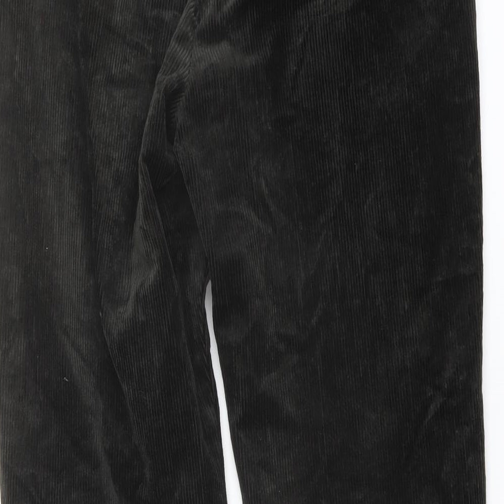 Marks and Spencer Mens Green Cotton Trousers Size 30 in L28 in Regular Button