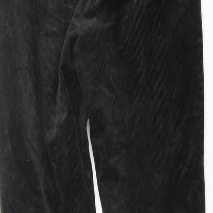 Marks and Spencer Mens Green Cotton Trousers Size 30 in L28 in Regular Button