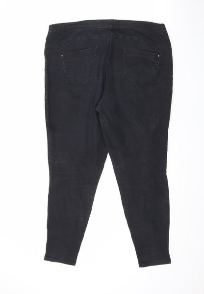 Denim & Co. Womens Black Cotton Straight Jeans Size 16 L26 in Regular Zip