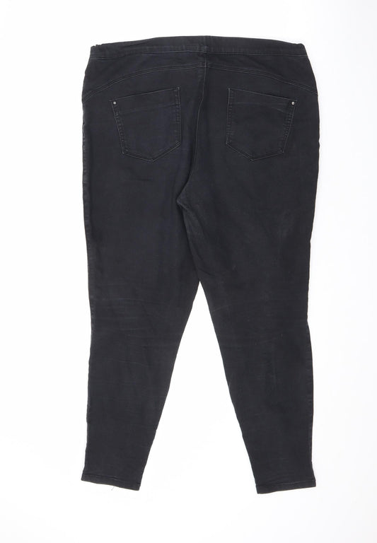 Denim & Co. Womens Black Cotton Straight Jeans Size 16 L26 in Regular Zip