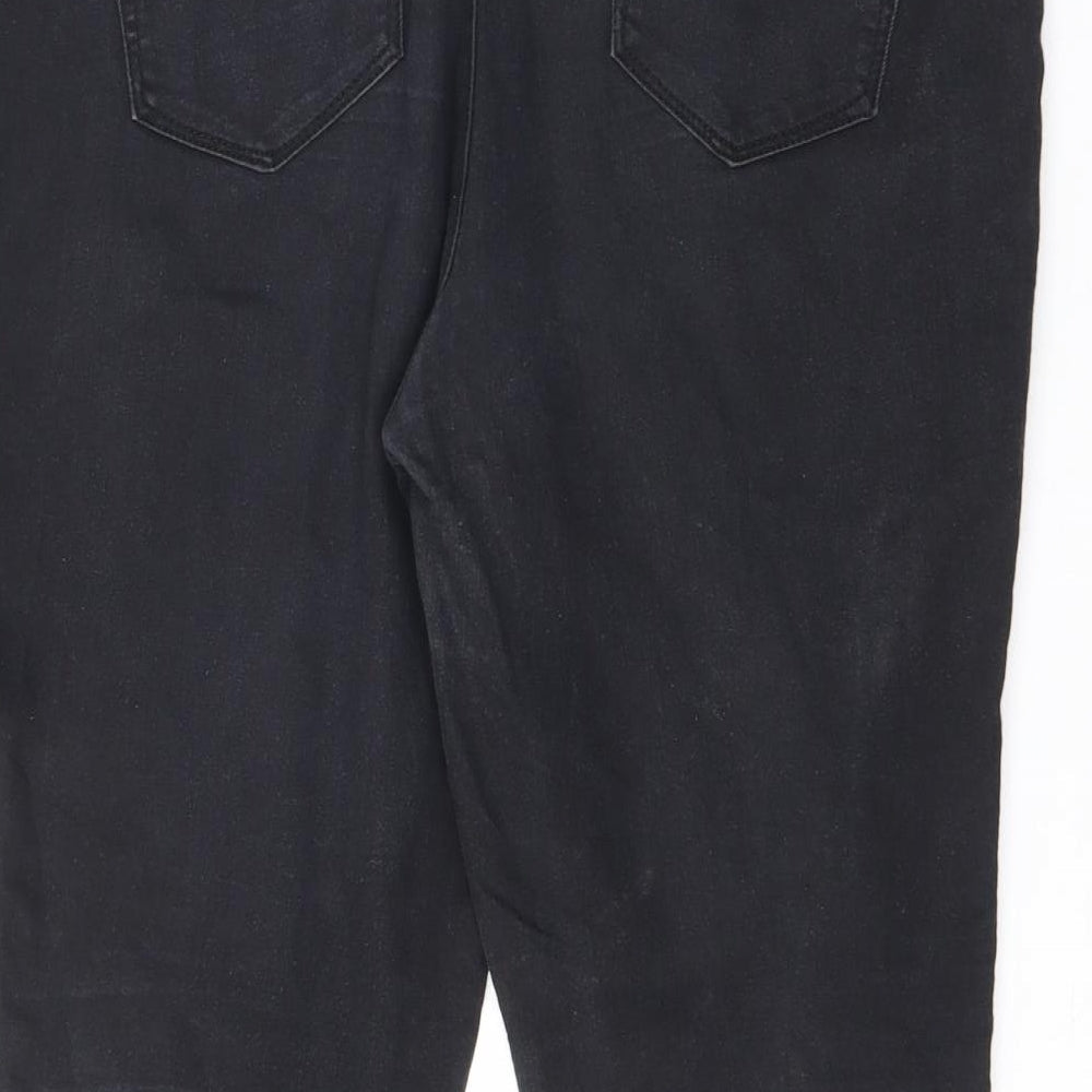 Denim & Co. Womens Black Cotton Straight Jeans Size 16 L26 in Regular Zip