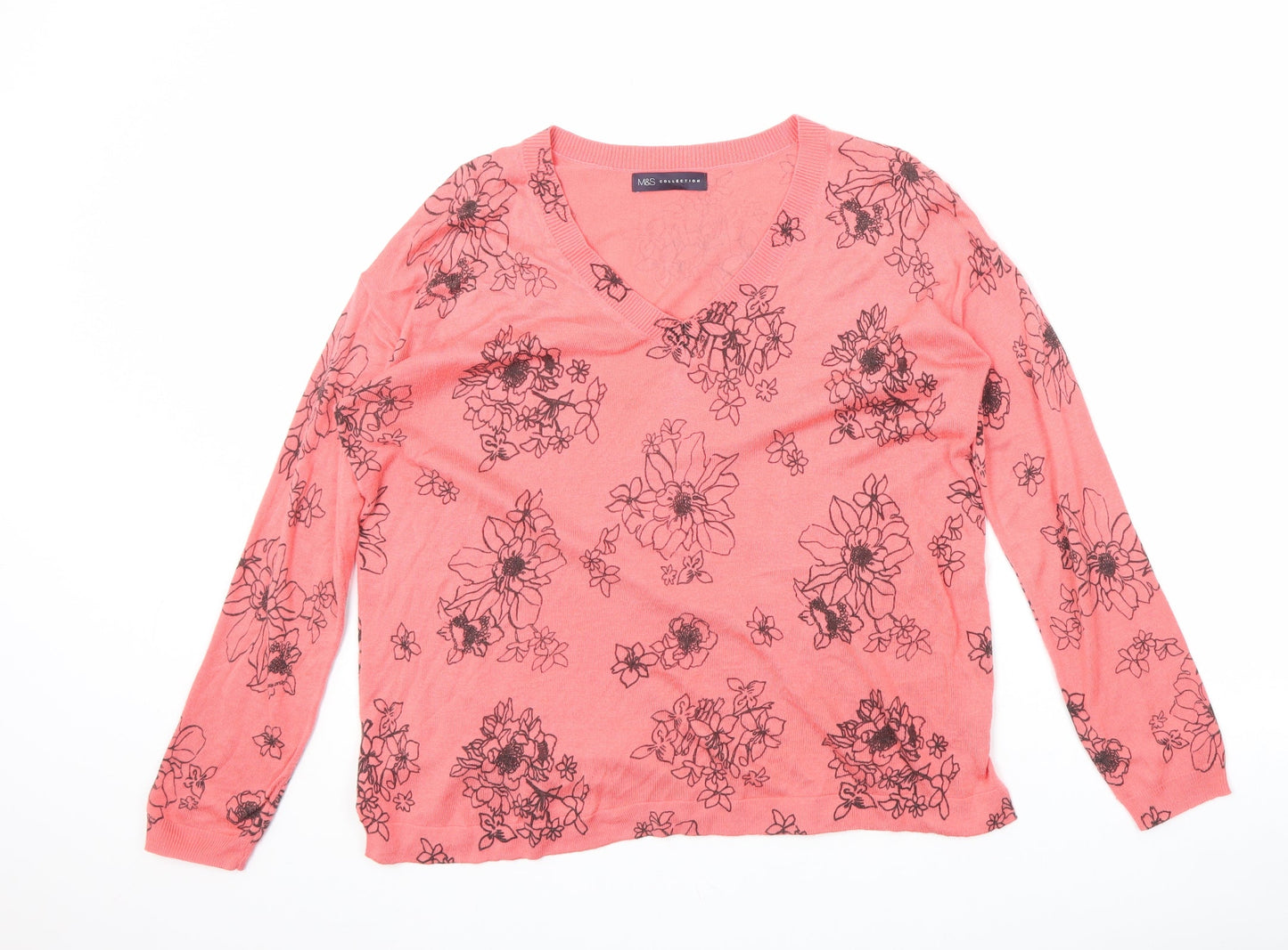 Womens UK Size M Marks and Spencer Pink Pullover Jumper