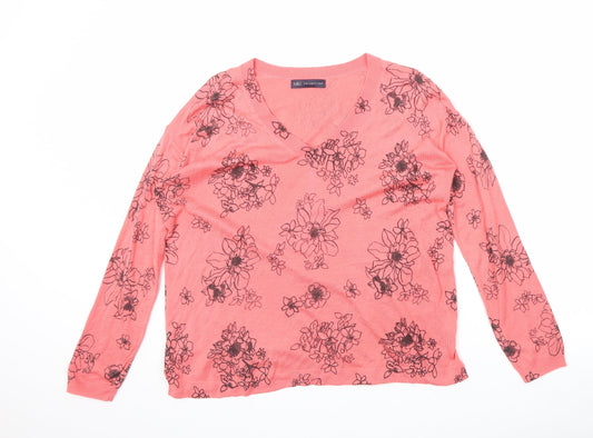 Womens UK Size M Marks and Spencer Pink Pullover Jumper