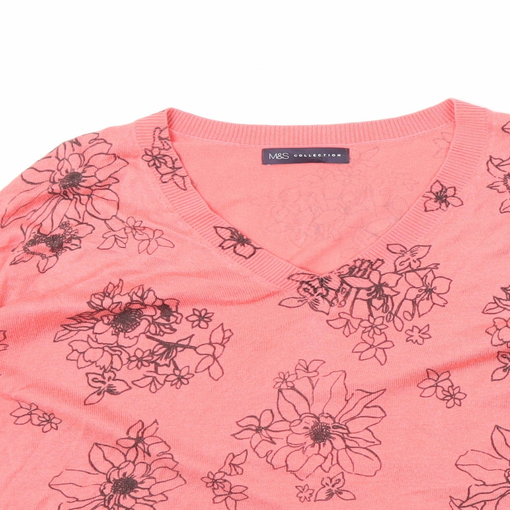 Womens UK Size M Marks and Spencer Pink Pullover Jumper
