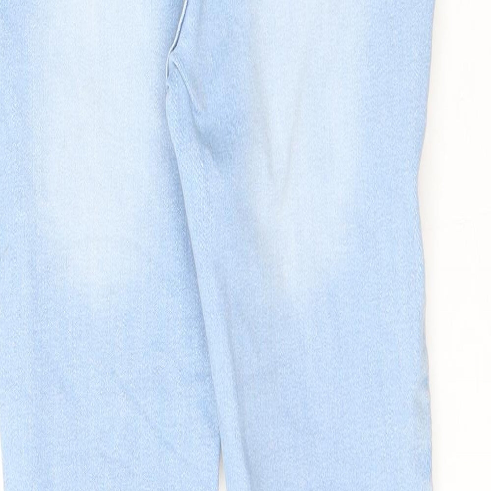 Denim & Co. Girls Blue Cotton Skinny Jeans Size 11-12 Years L25 in Slim Zip