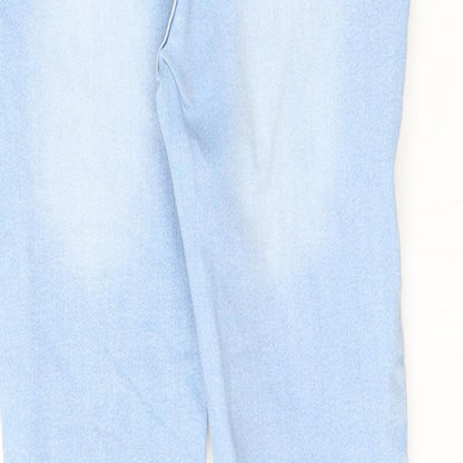 Denim & Co. Girls Blue Cotton Skinny Jeans Size 11-12 Years L25 in Slim Zip