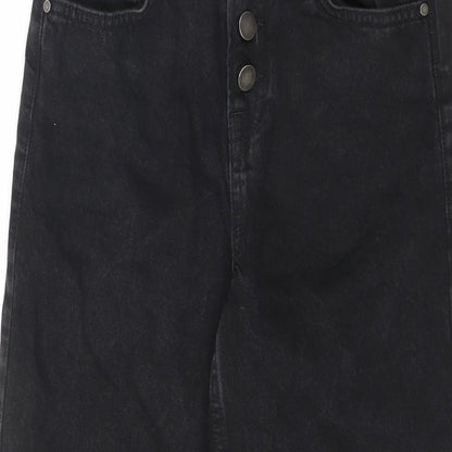 George Womens Black Cotton Straight Jeans Size 8 L24 in Regular Button