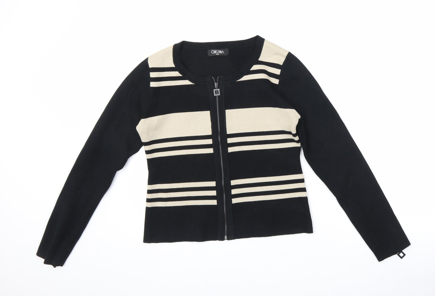 Womens UK Size M Cristina Black Full Zip Jumper