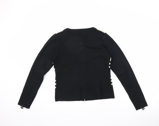 Womens UK Size M Cristina Black Full Zip Jumper
