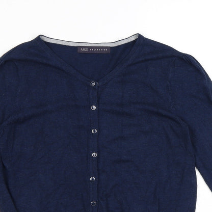 Womens UK Size 8 Marks and Spencer Blue Cardigan Jumper