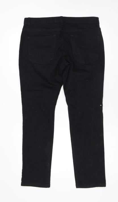 NEXT Womens Black Cotton Skinny Jeans Size 34 in L29 in Regular Zip