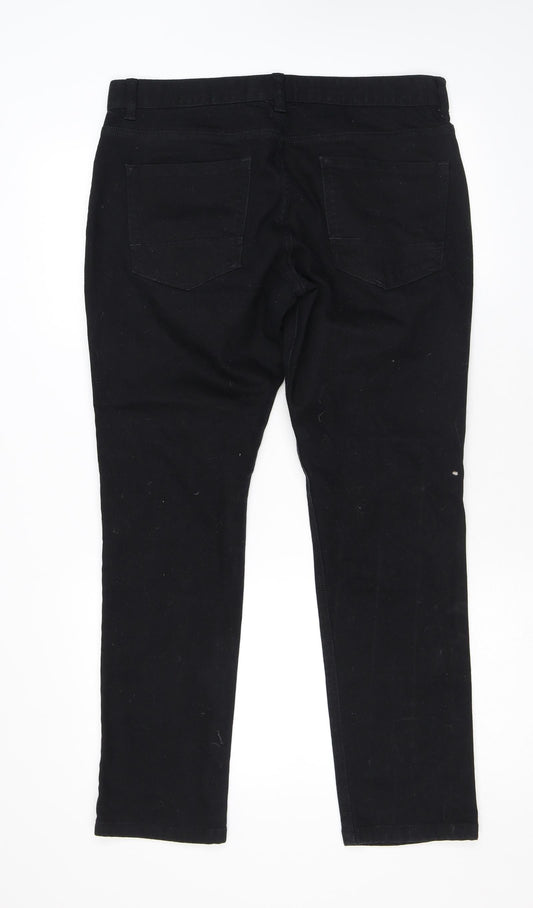 NEXT Womens Black Cotton Skinny Jeans Size 34 in L29 in Regular Zip