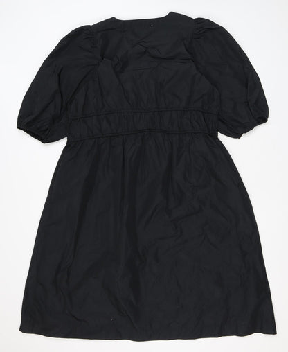 Carolyn Donnelly Womens Black Polyester A-Line Size 14 Round Neck Pullover