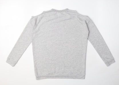 River Island Girls Grey Cotton Pullover Sweatshirt Size 11-12 Years Pullover