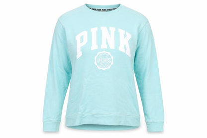PINK Womens Blue Cotton Pullover Sweatshirt Size XS Pullover