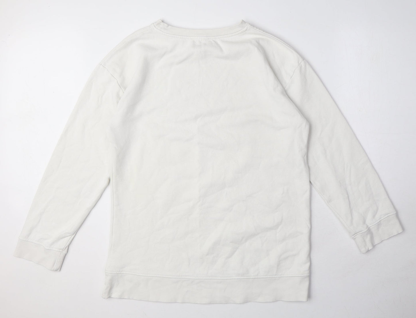 Zara Womens White Polyester Pullover Sweatshirt Size S Pullover
