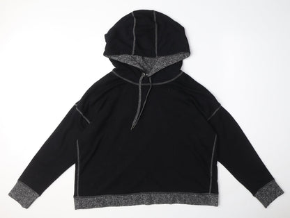 Souluxe Womens Black Polyester Pullover Hoodie Size L Pullover - Open Back