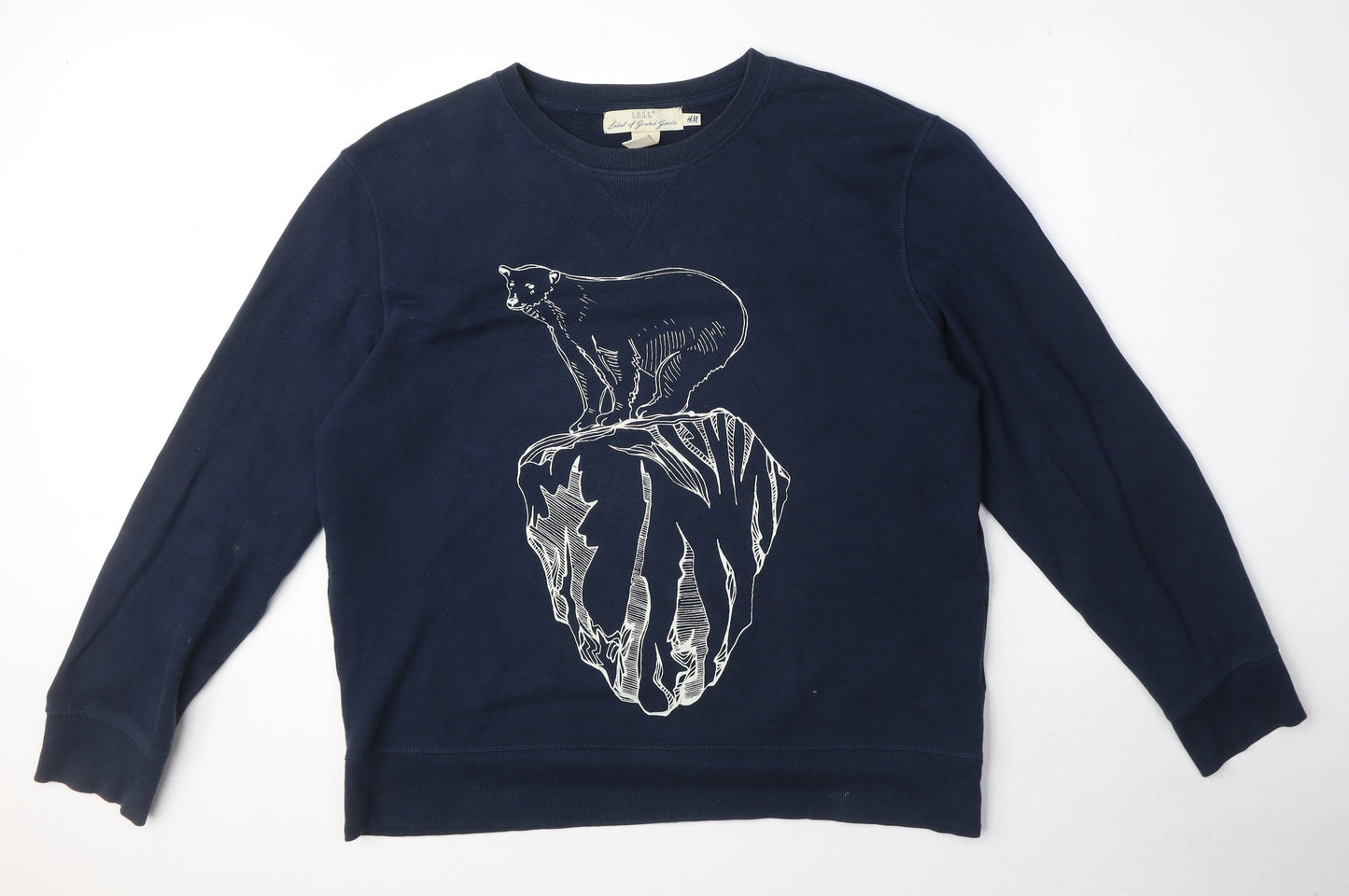 Mens UK Size L H&M Blue Pullover Sweatshirt