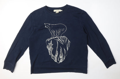 Mens UK Size L H&M Blue Pullover Sweatshirt