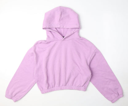 Zara Womens Purple Cotton Pullover Hoodie Size M Pullover