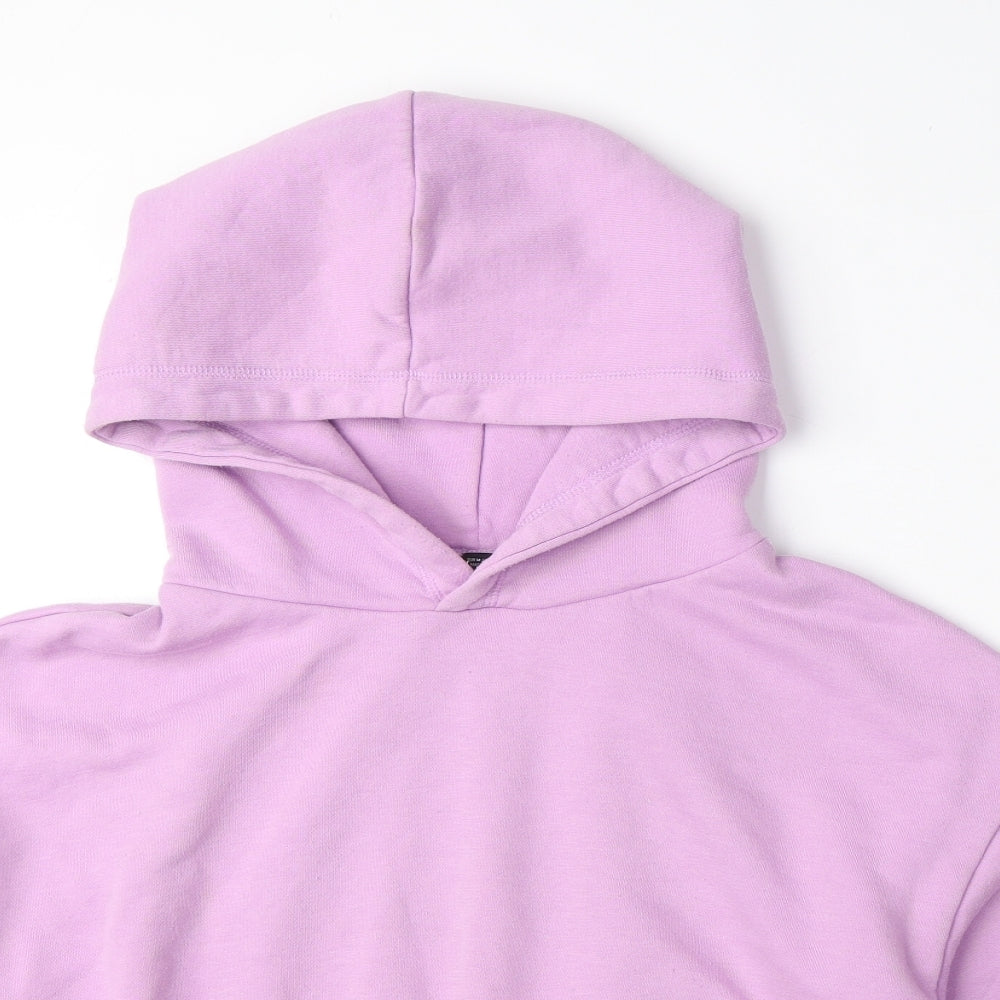 Zara Womens Purple Cotton Pullover Hoodie Size M Pullover