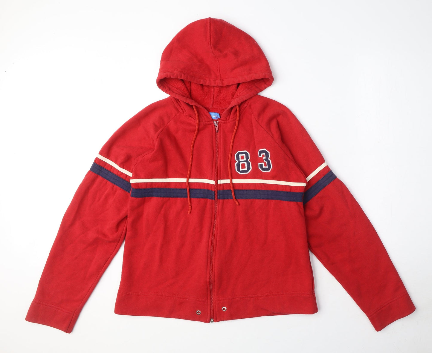 Mens UK Size S Fluid Red Full Zip Hoodie