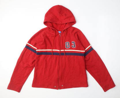 Mens UK Size S Fluid Red Full Zip Hoodie