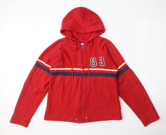 Mens UK Size S Fluid Red Full Zip Hoodie