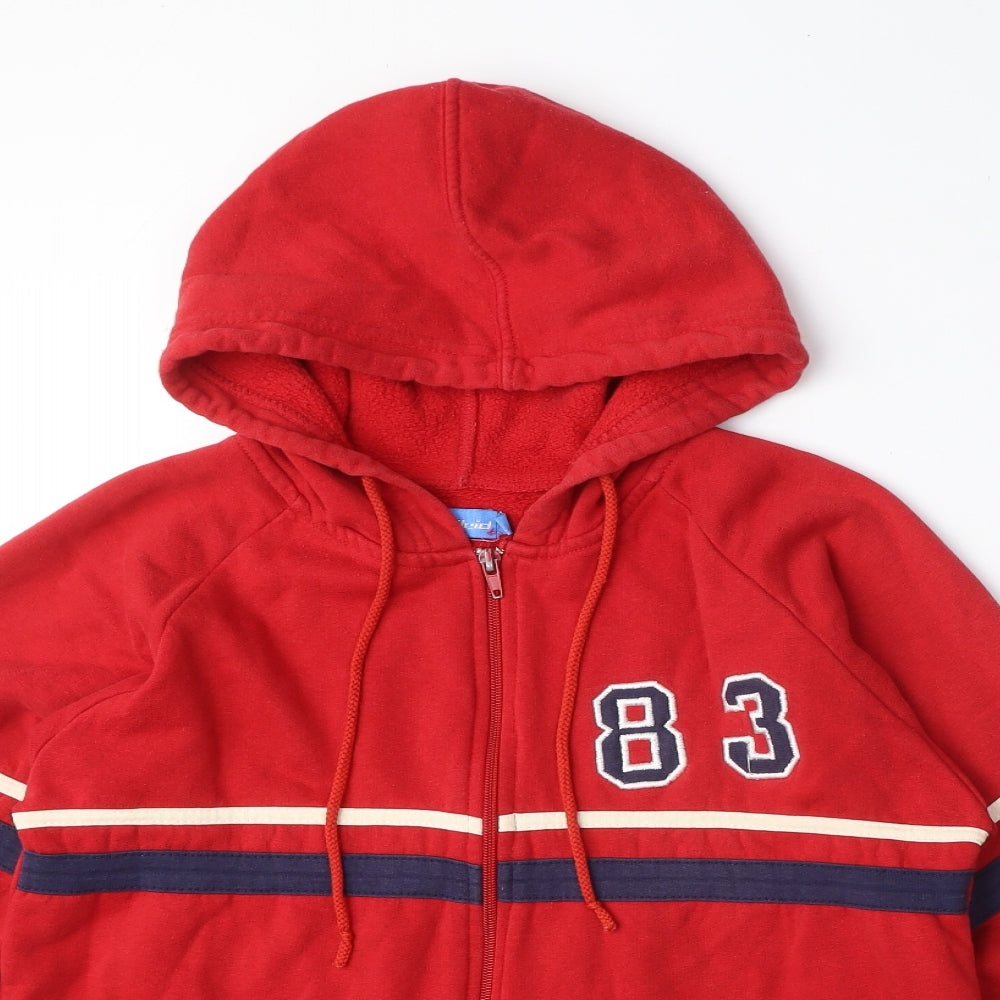 Mens UK Size S Fluid Red Full Zip Hoodie