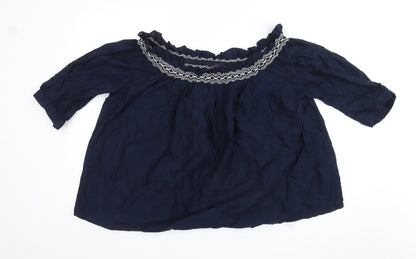Womens UK Size 14 Marks and Spencer Blue Basic Blouse