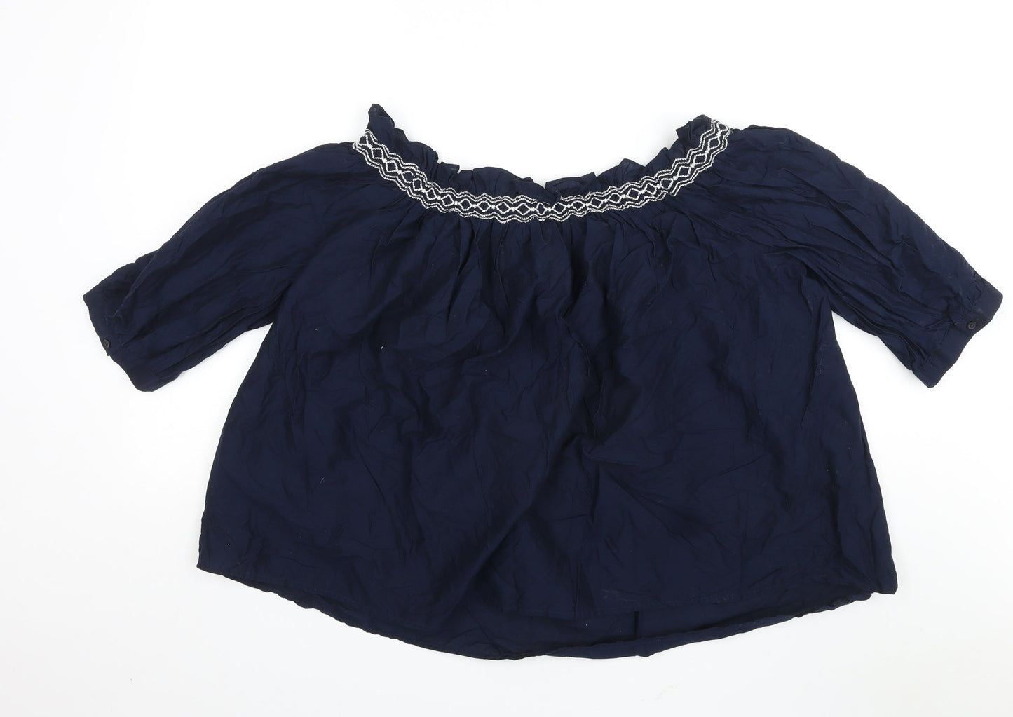 Womens UK Size 14 Marks and Spencer Blue Basic Blouse