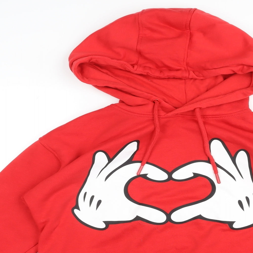 Womens UK Size XS Disney Red Pullover Hoodie