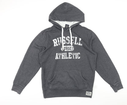 Mens UK Size M Russell Athletic Grey Pullover Hoodie