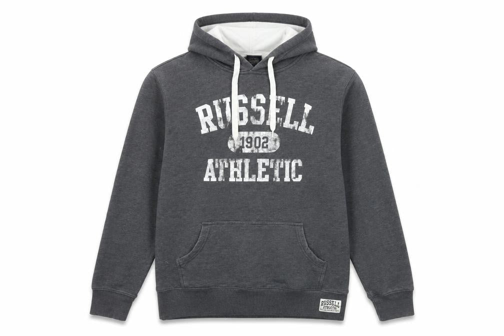 Mens UK Size M Russell Athletic Grey Pullover Hoodie