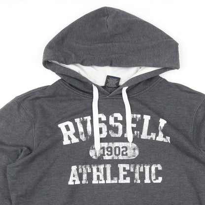 Mens UK Size M Russell Athletic Grey Pullover Hoodie