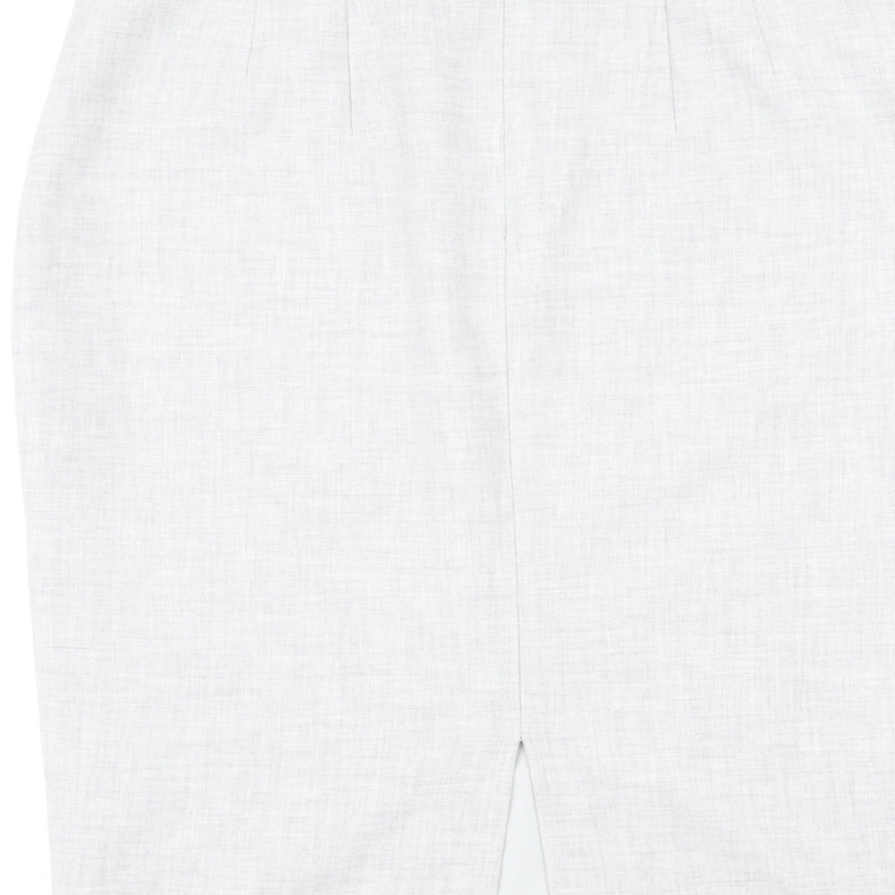 LK Bennet Womens Grey Polyester Straight & Pencil Skirt Size 16 Zip