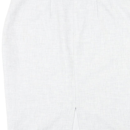 LK Bennet Womens Grey Polyester Straight & Pencil Skirt Size 16 Zip