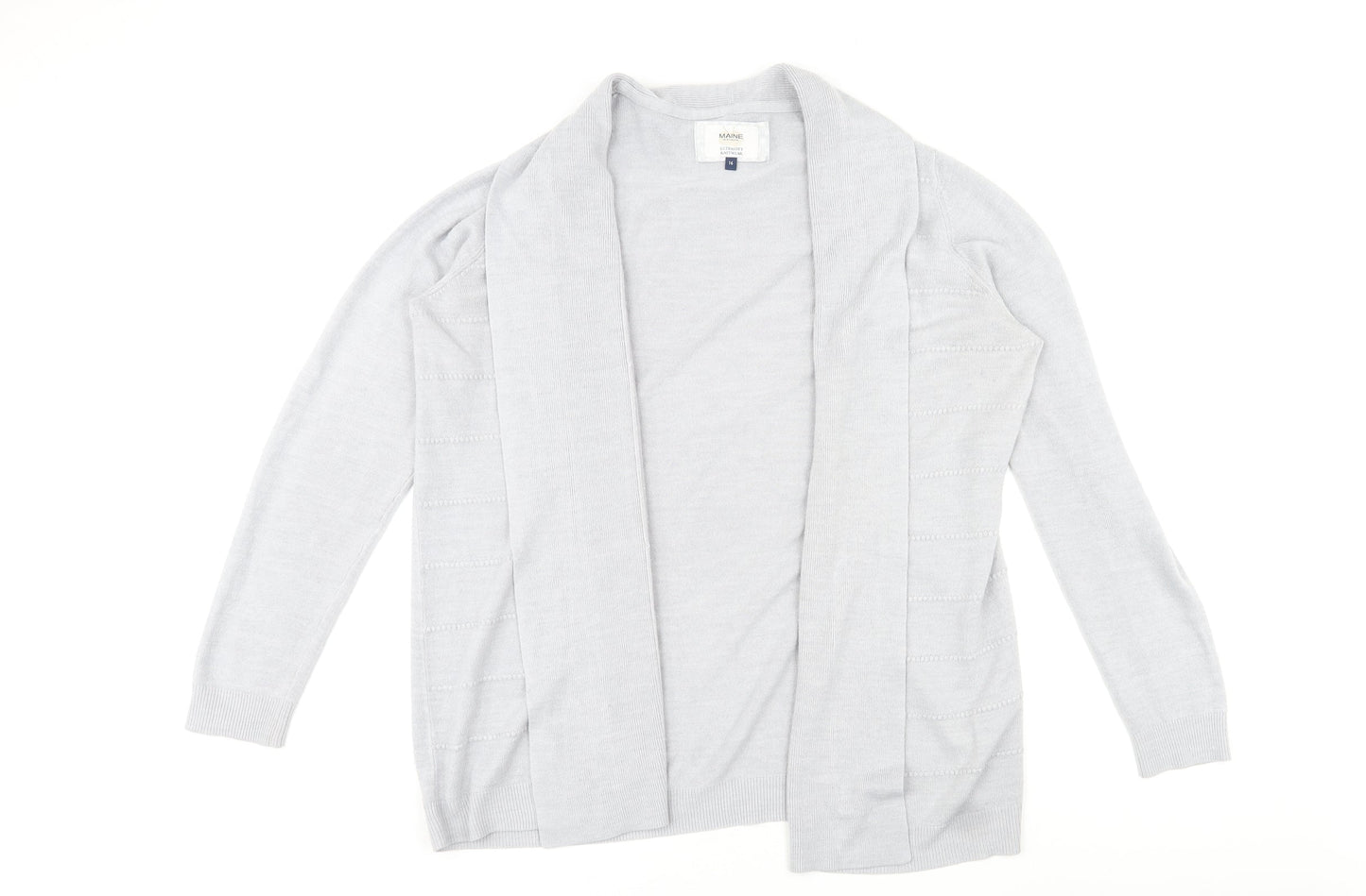 Womens UK Size 16 Maine Grey Cardigan Jumper