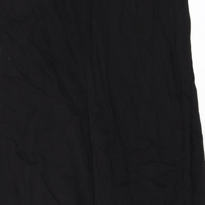 Divided by H&M Womens Black Herringbone Viscose Trousers Size 12 L29 in Regular