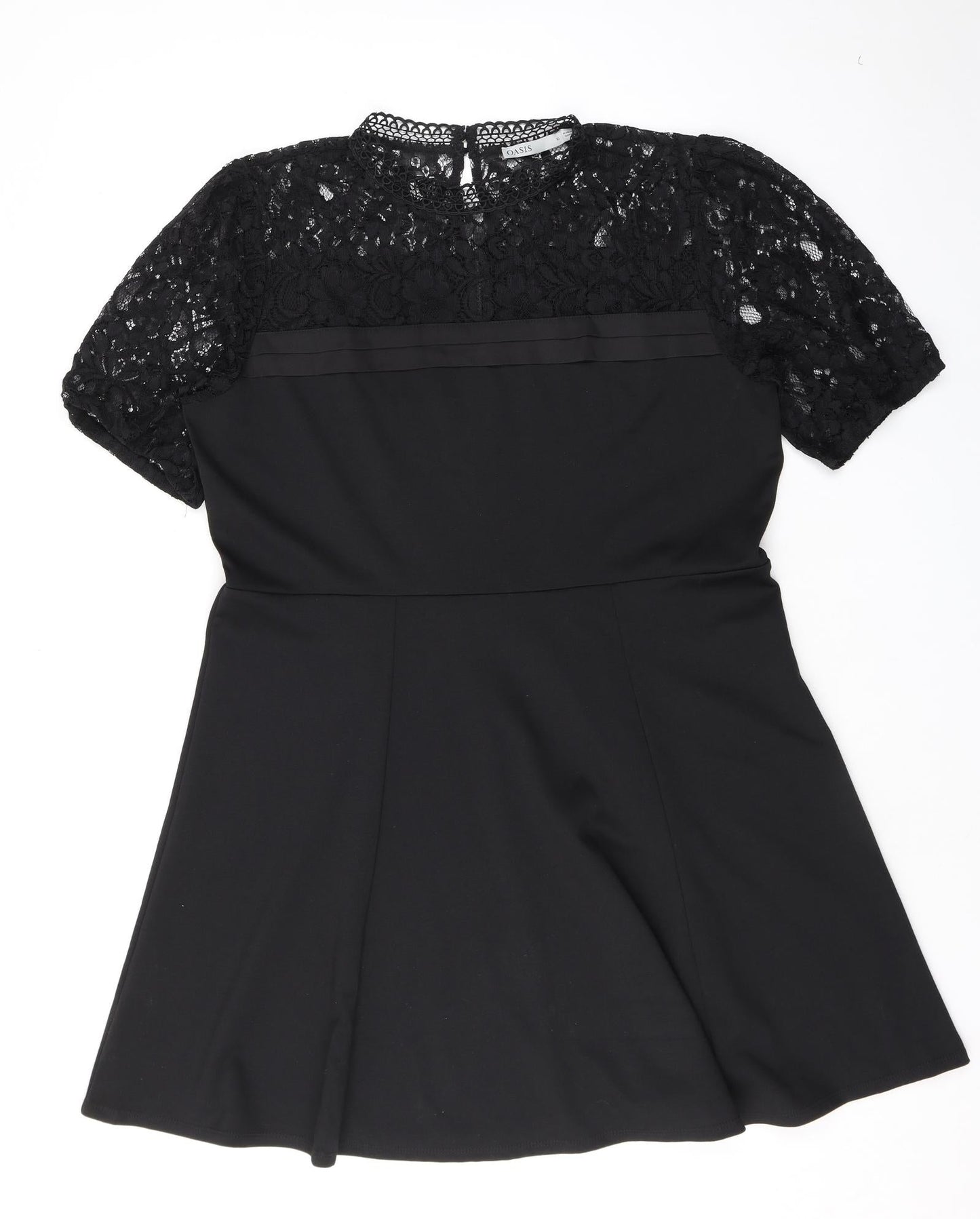 Oasis Womens Black Polyester Mini Size XL Round Neck Zip