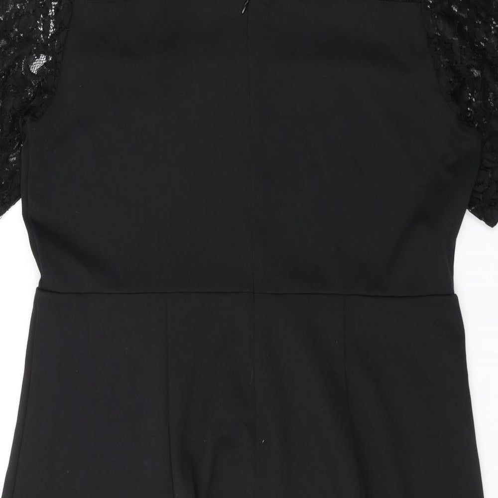 Oasis Womens Black Polyester Mini Size XL Round Neck Zip