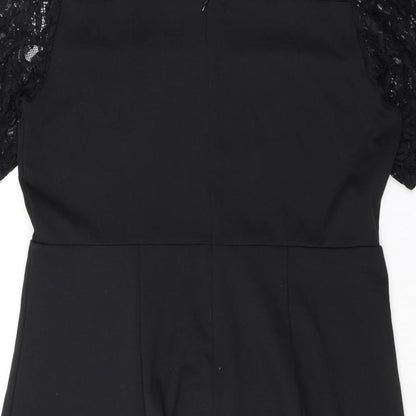 Oasis Womens Black Polyester Mini Size XL Round Neck Zip