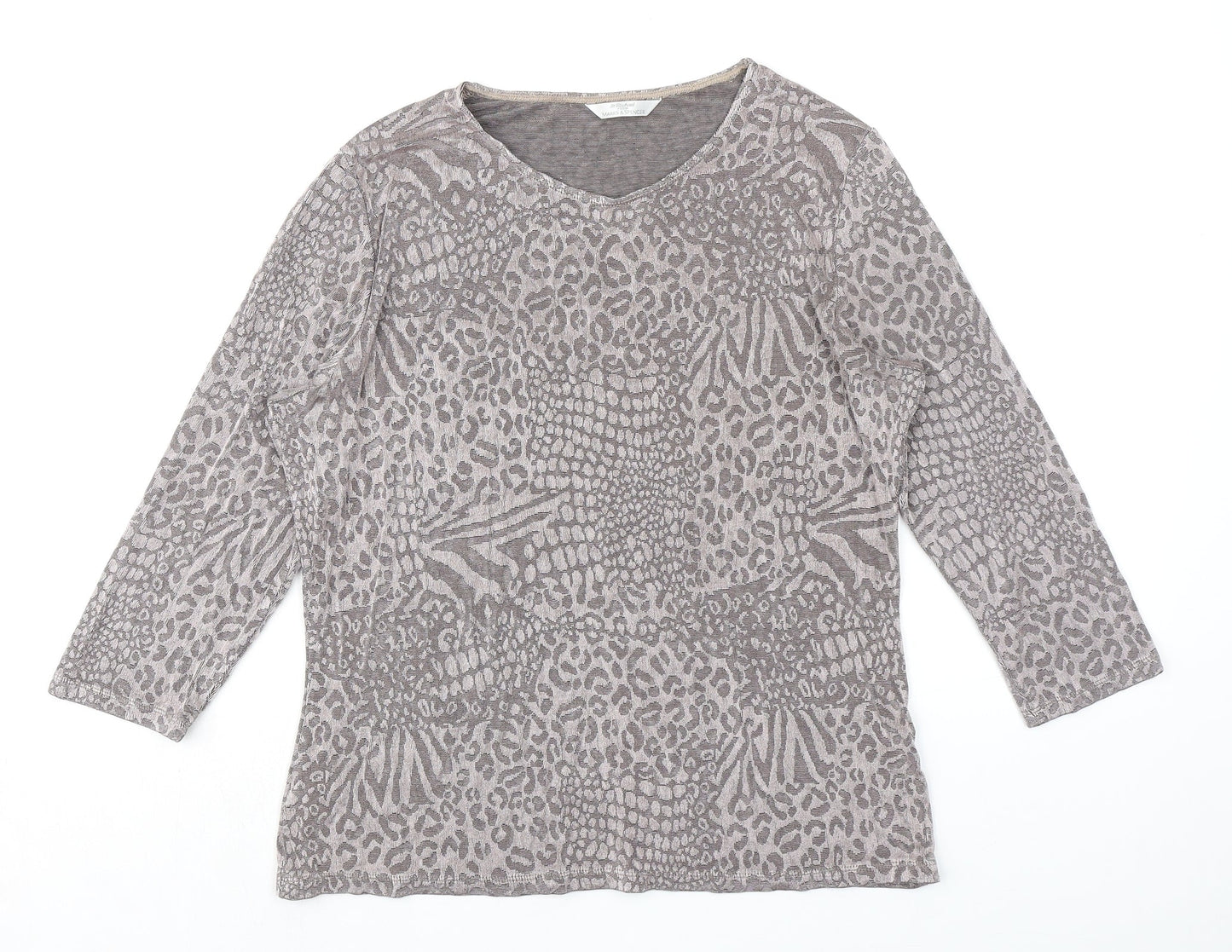 Womens UK Size 16 Marks and Spencer Grey Basic T-Shirt