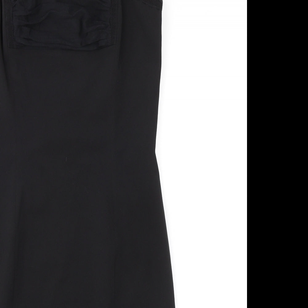 NAF NAF Womens Black Polyester Pencil Dress Size 12 Square Neck Zip