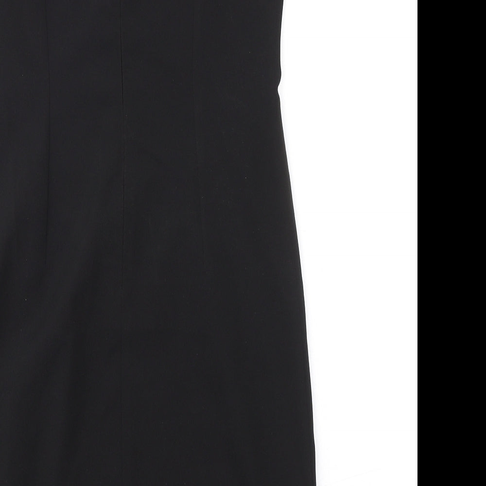 NAF NAF Womens Black Polyester Pencil Dress Size 12 Square Neck Zip